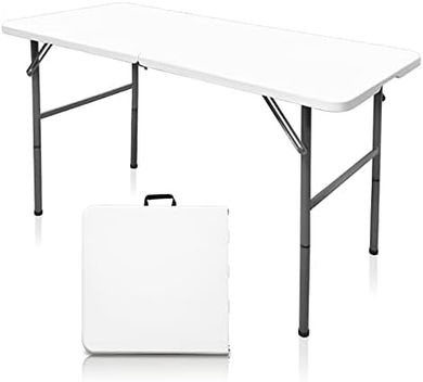 Portable Folding Square Plastic Table with Handle & Lock
