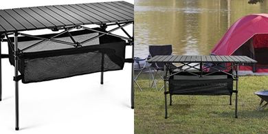 Portable Aluminum Roll-Up Picnic Table with Carry Bag
