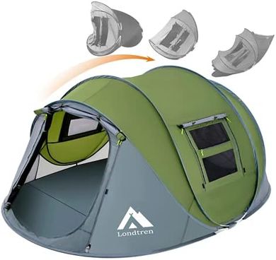 Instant Family Pop-Up Tent: 4-Person, Waterproof, 2-Door
