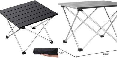 Portable Aluminum Camping Table with Carry Bag
