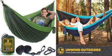 Durable Nylon Hammock Chair (500 lb, Double/Single, Carry Bag)
