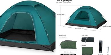 Lightweight, Easy-Setup 2-6 Person Camping Dome Tent
