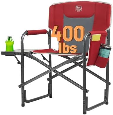 Lightweight, Oversized Camping Chair with Side Table (400lb capacity)
