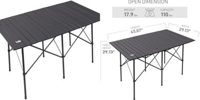 Lightweight 4-6 Person Portable Aluminum Camping Table (110 lbs)
