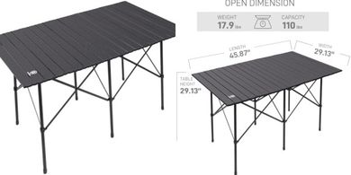 Lightweight 4-6 Person Portable Aluminum Camping Table (110 lbs)