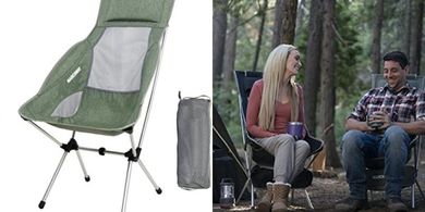 MARCHWAY Lightweight High-Back Camping Chair with Headrest
