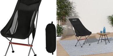 Ultralight Folding Camping Chair with Pillow & Carry Bag
