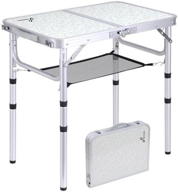 Sportneer Compact Folding Camping Table: Adjustable Height, Portable
