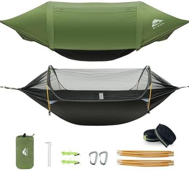 3-in-1 Waterproof Camping Hammock with Net & Rainfly
