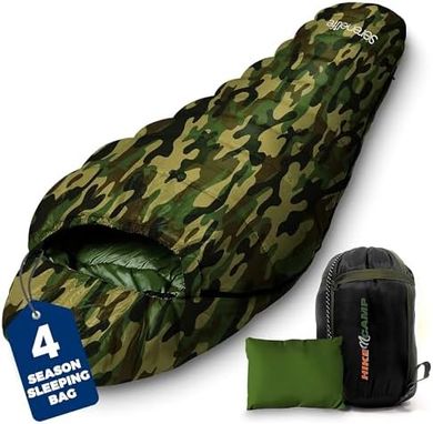 SereneLife Mummy Sleeping Bag: Warm, waterproof, compact for cold weather camping.
