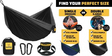 Wise Owl Outfitters Lightweight Parachute Nylon Hammock (500lb capacity)
