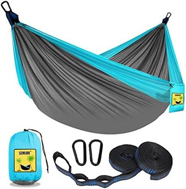 Portable Double/Single Hammock with Straps & Carry Bag
