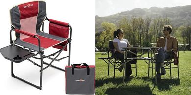 Sunnyfeel Oversized Portable Camping Chair with Side Table
