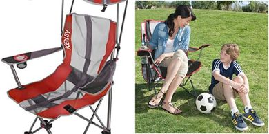 Kelsyus Foldable Canopy Chair: Camping, Tailgating, & Events (Grey/Red)
