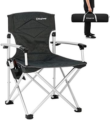 KingCamp Deluxe Folding Camping Chair: Lightweight, Heavy-Duty (300 lbs), with Cup Holder
