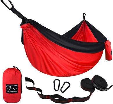 Gold Armour Camping Hammock (Red & Black)
