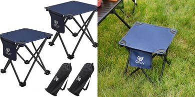 Opliy Portable Folding Camping Stools (2-Pack, Blue)
