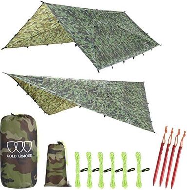 Camouflage Gold Armour 12x10ft Rainfly Hammock Shelter
