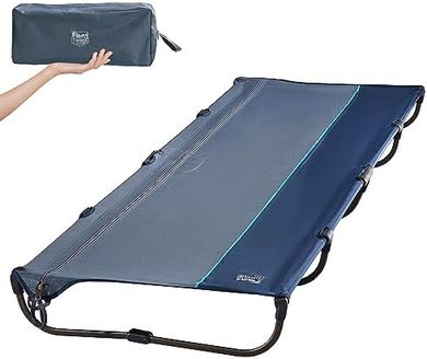 Lightweight Aluminum Camping Cot: 225lb Capacity, Quick Setup, Carry Bag Included
