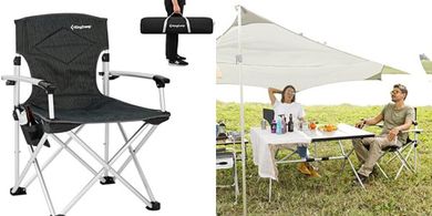 KingCamp Deluxe Folding Camping Chair: Lightweight, Heavy-Duty (300 lbs), Cup Holder
