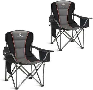 ALPHA CAMP Heavy-Duty Folding Camping Chair with Cup Holder
