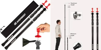 AVOFOREST Heavy-Duty Adjustable Aluminum Tent Poles (8.7ft, 2-pack)