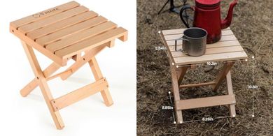 Woodi Folding Stool: Portable, Sturdy Beechwood Camping Stool
