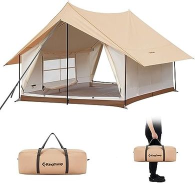 KingCamp Canvas Cabin Tent: Waterproof, Breathable, Easy Setup Glamping Tent
