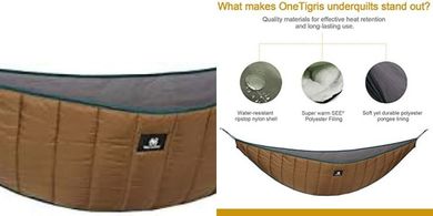 OneTigris Hideout 4-Season Hammock Underquilt: Lightweight & Portable
