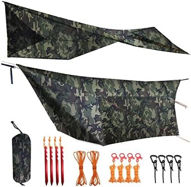 Lightweight Camo Camping Tarp & Hammock Rainfly
