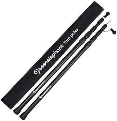 Heavy-duty adjustable aluminum tent & tarp poles (set of 2)