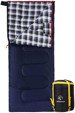 REDCAMP Flannel Sleeping Bag: Adult Cold Weather Camping, 2-4lb Fill
