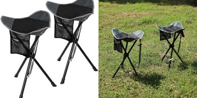 REDCAMP Heavy-Duty Folding Camping Stools (2-Pack)
