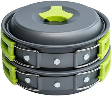 MalloMe Camping Cookware: Backpacking Mess Kit & Stove-Compatible Pots and Pans
