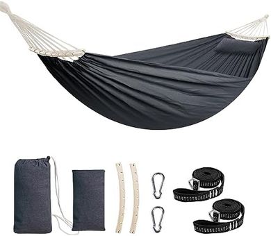 Chihee Heavy-Duty Cotton Hammock with Pillow & Spreader Bar
