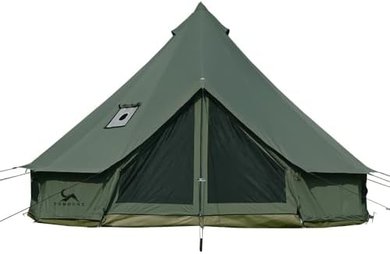 Canvas Bell Tent for Glamping & Car Camping (Stove Jack & Removable Floor)