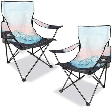 Portable Folding Camping Chairs with Cup Holders (2-pack)
