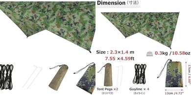 Azarxis Camouflage Hammock Tarp: Waterproof Shelter & Sunshade
