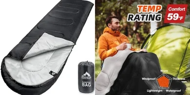 MEREZA XL Adult Sleeping Bag: Warm, Wide, Camping & Backpacking