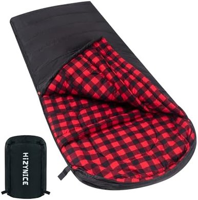 XXL Cotton Flannel 0° Sleeping Bag for Big & Tall Adults