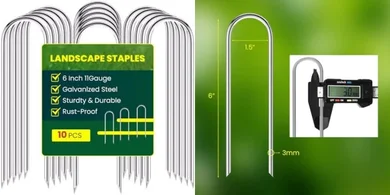 Heavy-duty galvanized U-stakes for landscaping & holiday decor