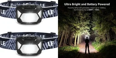 Lepro Dual LED Headlamps: Super Bright, Waterproof, for Outdoors & Emergencies