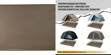 OneTigris 2-Person Tent Footprint: 2000mm Waterproof, 78.7"x47.24"