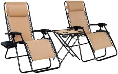 Amazon Basics Zero Gravity Lounge Chair with Side Table