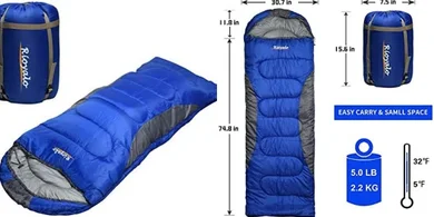0°F Winter Sleeping Bag, Big & Tall, Waterproof, 4-Season
