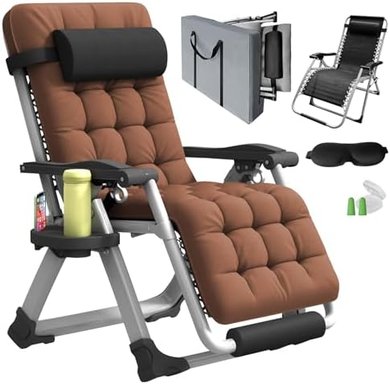 Oversized Zero Gravity Recliner with Headrest, Footrest, and Cup Holder