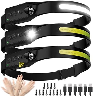 Rechargeable LED Headlamp: 400 Lumen, Wide Beam, 5 Modes