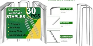 Heavy-duty galvanized landscape staples & ground spikes (30-pack)