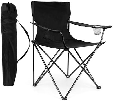 HaSteeL Oversized Folding Camp Chair with Cup Holders (275 lbs)