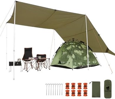 GEERTOP 17x10ft Waterproof Camping Tarp & Hammock Shelter